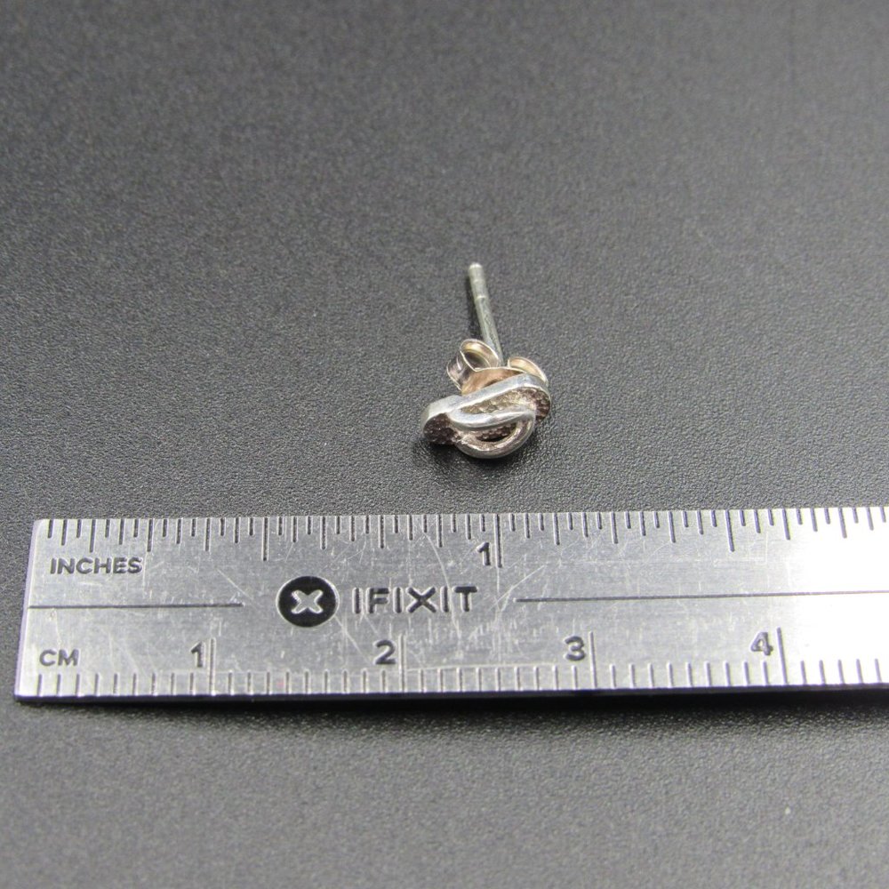 Sterling Silver Rustic Tiny Sandal Stud Earrings - image 5